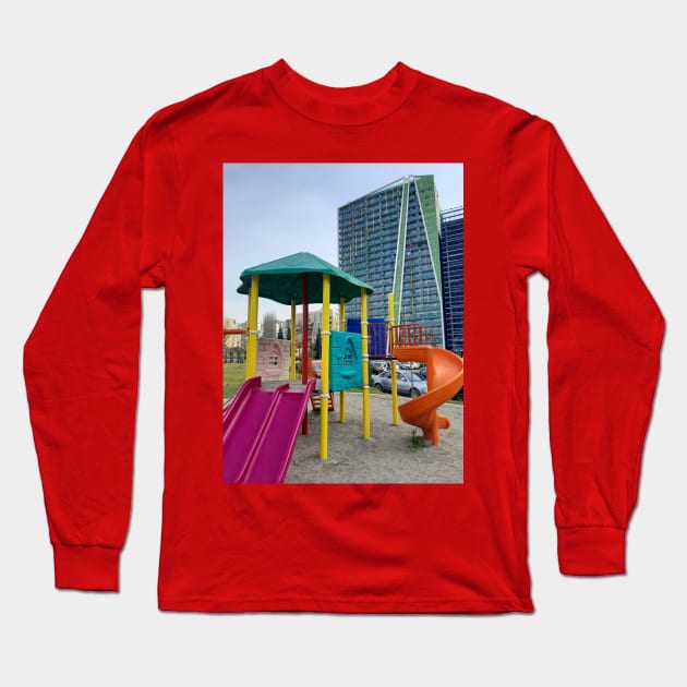 Playground & business building Long Sleeve T-Shirt by Stephfuccio.com